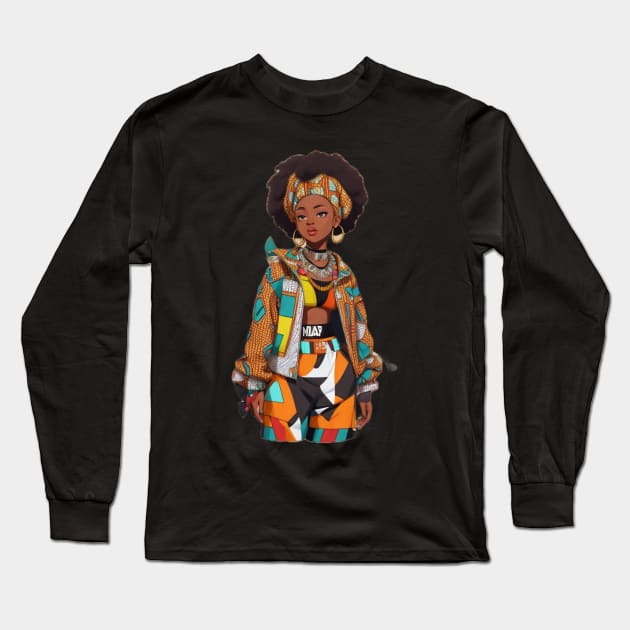 Hippie african beauty Long Sleeve T-Shirt by Khaoulagoodies